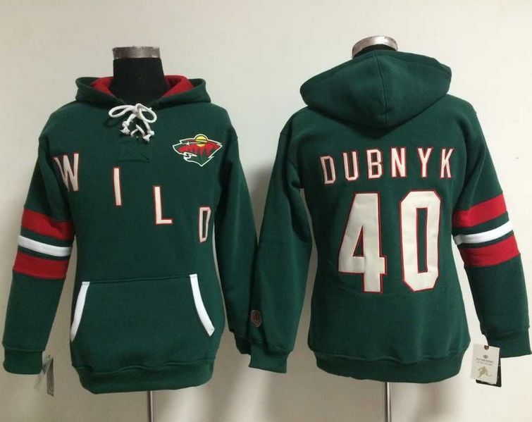 Minnesota Wild #40 Devan Dubnyk Green Women's Old Time Heidi NHL Hoodie Minnesota Wild #40 Devan Dubnyk Green Women's Old Time Heidi NHL Hoodie