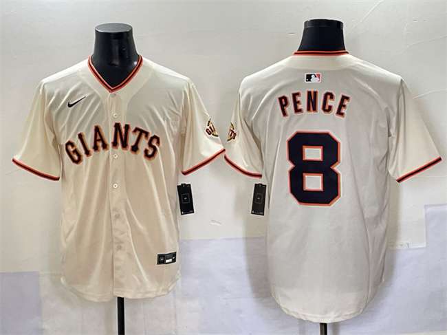 Men's San Francisco Giants #8 Hunter Pence Cream Home Limited Stitched Baseball Jersey Men's San Francisco Giants #8 Hunter Pence Cream Home Limited Stitched Baseball Jersey