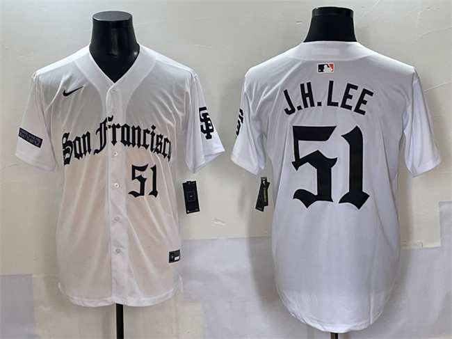 Men's San Francisco Giants #51 Jung Hoo Lee White 'Gothic Fog Edition' Vapor Premier Limited Stitched Baseball Jersey Men's San Francisco Giants #51 Jung Hoo Lee White 'Gothic Fog Edition' Vapor Premier Limited Stitched Baseball Jersey
