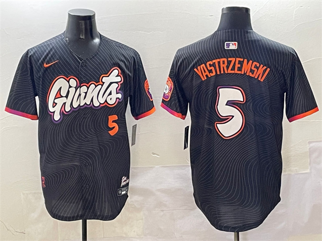Men's San Francisco Giants #5 Mike Yastrzemski Anthracite 2025 City Connect Limited Stitched Baseball Jersey Men's San Francisco Giants #5 Mike Yastrzemski Anthracite 2025 City Connect Limited Stitched Baseball Jersey