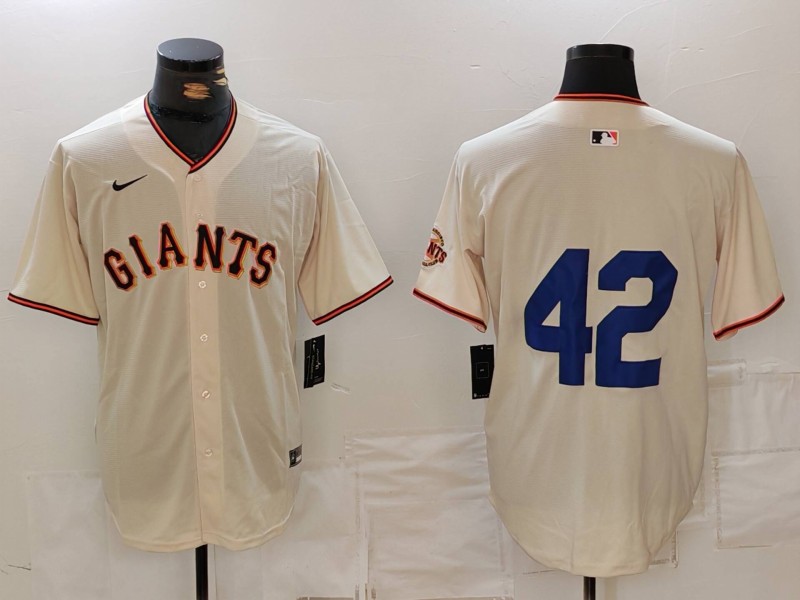Men's San Francisco Giants #42 Jackie Robinson Cream Stitched Baseball Jersey Men's San Francisco Giants #42 Jackie Robinson Cream Stitched Baseball Jersey