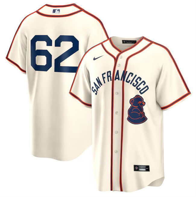 Men's San Francisco Giants #62 Logan Webb Cream 2024 Rickwood Classic Stitched Baseball Jersey Men's San Francisco Giants #62 Logan Webb Cream 2024 Rickwood Classic Stitched Baseball Jersey