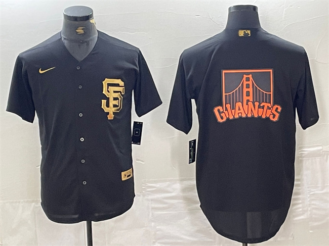 Men's San Francisco Giants Black Team Big Logo Cool Base Stitched Baseball Jersey 3 Men's San Francisco Giants Black Team Big Logo Cool Base Stitched Baseball Jersey 3