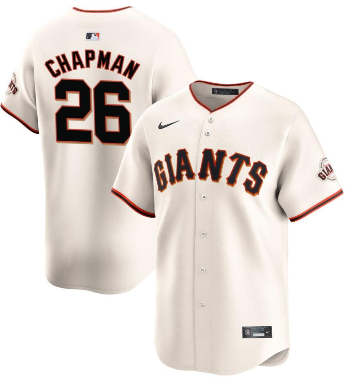 Men's San Francisco Giants #26 Matt Chapman Cream 2024 Home Limited Stitched Baseball Jersey Men's San Francisco Giants #26 Matt Chapman Cream 2024 Home Limited Stitched Baseball Jersey