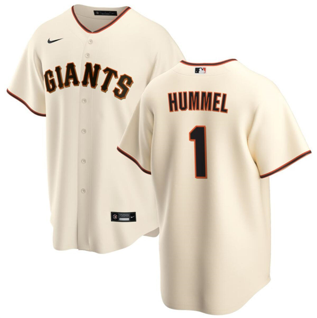 Men's San Francisco Giants #1 Cooper Hummel Cream Cool Base Stitched Jersey Men's San Francisco Giants #1 Cooper Hummel Cream Cool Base Stitched Jersey