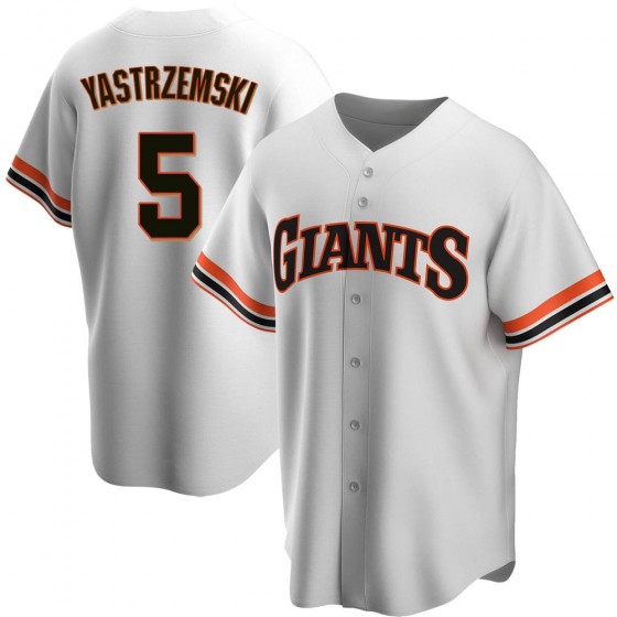 Mens San Francisco Giants #5 Mike Yastrzemski White Home Cooperstown Collection Jersey Mens San Francisco Giants #5 Mike Yastrzemski White Home Cooperstown Collection Jersey
