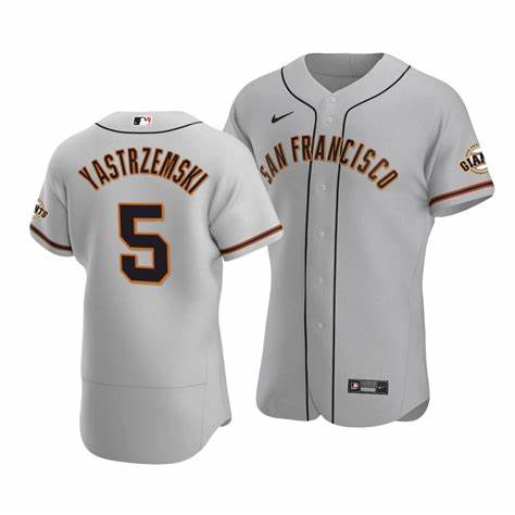 Men's San Francisco Giants #5 Mike Yastrzemski Gray Flex Base Nike Jersey Men's San Francisco Giants #5 Mike Yastrzemski Gray Flex Base Nike Jersey
