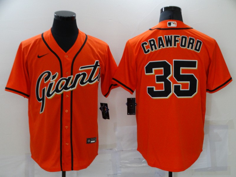 Men's San Francisco Giants #35 Brandon Crawford Orange Cool Base Stitched Jersey Men's San Francisco Giants #35 Brandon Crawford Orange Cool Base Stitched Jersey