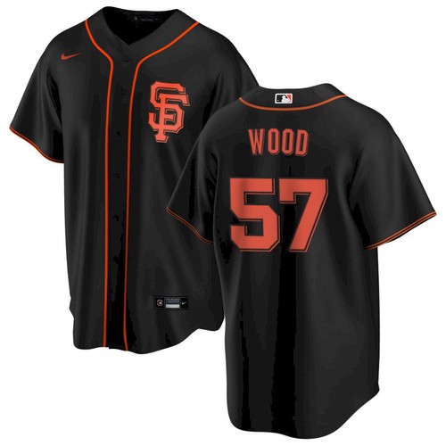 Men's San Francisco Giants #57 Alex Wood Black Alternate Nike Jersey Men's San Francisco Giants #57 Alex Wood Black Alternate Nike Jersey