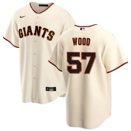 Men's San Francisco Giants #57 Alex Wood Cream Home Nike Jersey Men's San Francisco Giants #57 Alex Wood Cream Home Nike Jersey