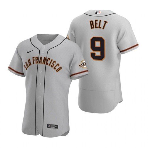 Men's San Francisco Giants #9 Brandon Belt Gray Road Jersey Men's San Francisco Giants #9 Brandon Belt Gray Road Jersey