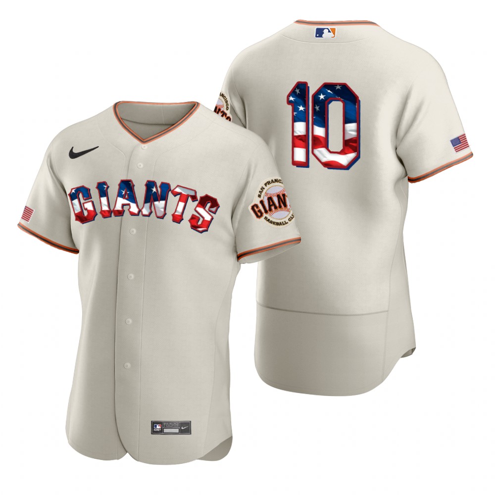 San Francisco Giants #10 Evan Longoria Men's Nike Cream Fluttering USA Flag Limited Edition Authentic MLB Jersey San Francisco Giants #10 Evan Longoria Men's Nike Cream Fluttering USA Flag Limited Edition Authentic MLB Jersey