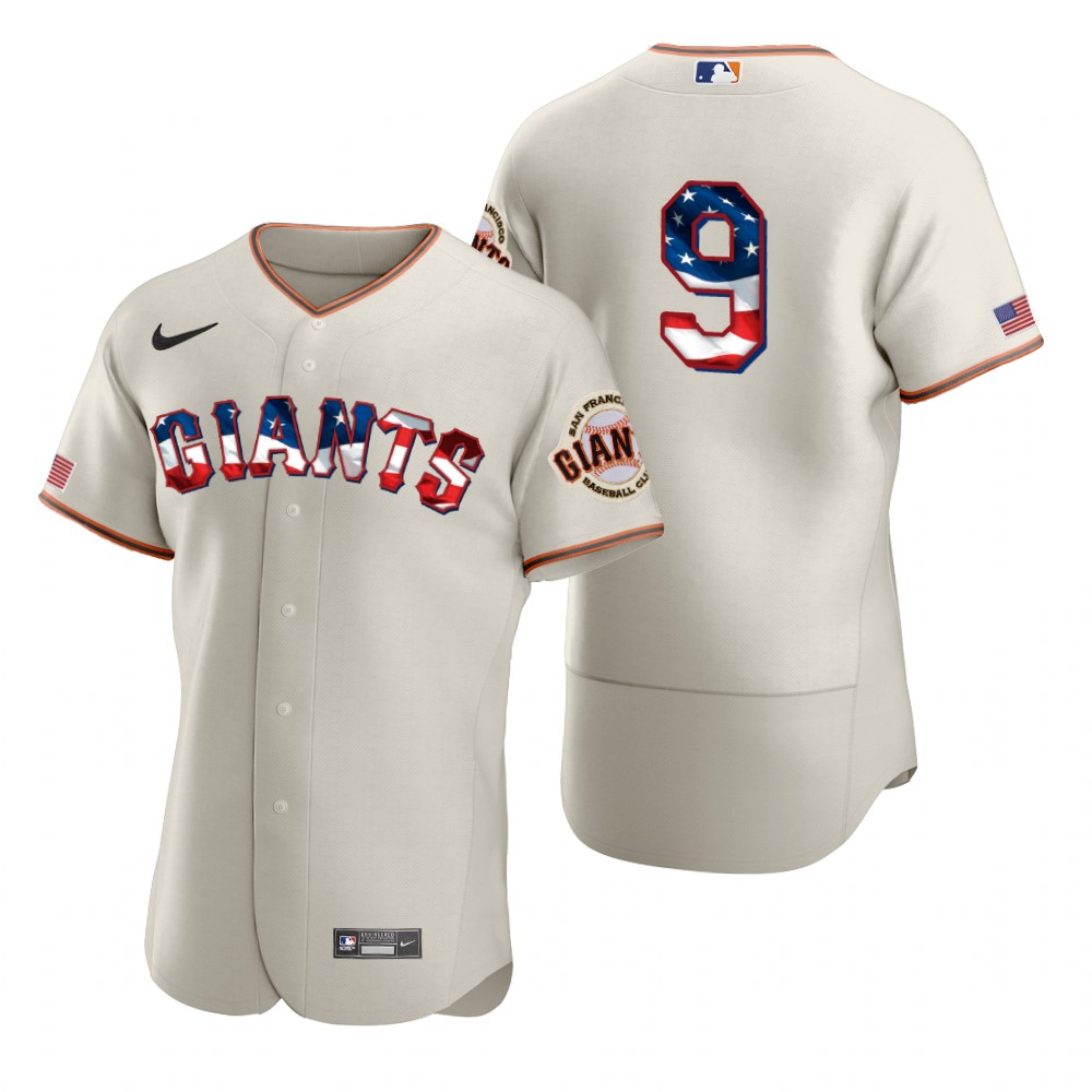 San Francisco Giants #9 Brandon Belt Men's Nike Cream Fluttering USA Flag Limited Edition Authentic MLB Jersey San Francisco Giants #9 Brandon Belt Men's Nike Cream Fluttering USA Flag Limited Edition Authentic MLB Jersey