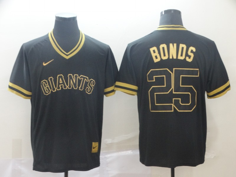 Giants 25 Barry Bonds Black Gold Nike Cooperstown Collection Legend V Neck Jersey Giants 25 Barry Bonds Black Gold Nike Cooperstown Collection Legend V Neck Jersey