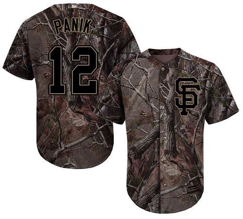Giants #12 Joe Panik Camo Realtree Collection Cool Base Stitched Baseball Jersey
