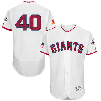 San Francisco Giants Madison Bumgarner Majestic Fashion Stars & Stripes FlexBase Player Jersey - White San Francisco Giants Madison Bumgarner Majestic Fashion Stars & Stripes FlexBase Player Jersey - White
