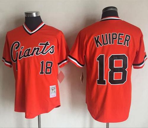 Mitchell And Ness Giants #18 Duane Kuiper Orange Throwback Stitched MLB Jersey Mitchell And Ness Giants #18 Duane Kuiper Orange Throwback Stitched MLB Jersey