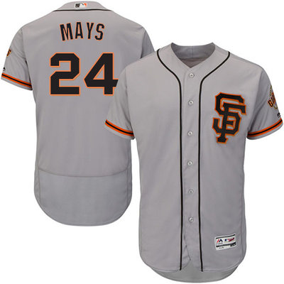 Giants #24 Willie Mays Grey Flexbase Authentic Collection Road 2 Stitched MLB Jersey Giants #24 Willie Mays Grey Flexbase Authentic Collection Road 2 Stitched MLB Jersey