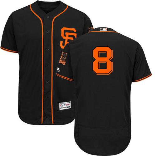 Giants #8 Hunter Pence Black Flexbase Authentic Collection Alternate Stitched MLB Jersey