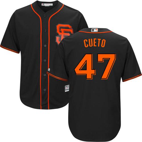 Giants #47 Johnny Cueto Black New Cool Base Alternate Stitched MLB Jersey Giants #47 Johnny Cueto Black New Cool Base Alternate Stitched MLB Jersey