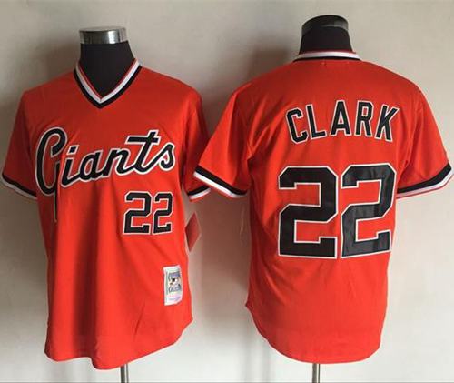 Mitchell And Ness Giants #22 Will Clark Orange Throwback Stitched MLB jerseys Mitchell And Ness Giants #22 Will Clark Orange Throwback Stitched MLB jerseys