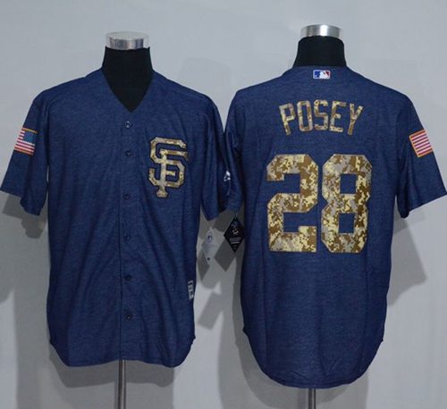 Giants #28 Buster Posey Denim Blue Salute to Service Stitched MLB jerseys Giants #28 Buster Posey Denim Blue Salute to Service Stitched MLB jerseys
