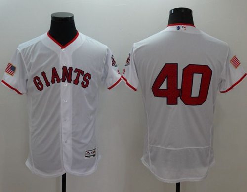Giants #40 Madison Bumgarner White Fashion Stars & Stripes Flexbase Authentic Stitched MLB jerseys Giants #40 Madison Bumgarner White Fashion Stars & Stripes Flexbase Authentic Stitched MLB jerseys