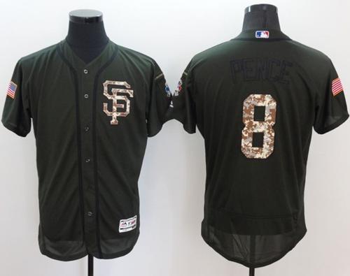 Giants #8 Hunter Pence Green Flexbase Authentic Collection Salute to Service Stitched MLB jerseys Giants #8 Hunter Pence Green Flexbase Authentic Collection Salute to Service Stitched MLB jerseys