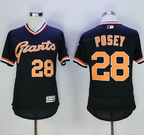 Giants #28 Buster Posey Black Flexbase Authentic Collection Cooperstown Stitched MLB jerseys Giants #28 Buster Posey Black Flexbase Authentic Collection Cooperstown Stitched MLB jerseys