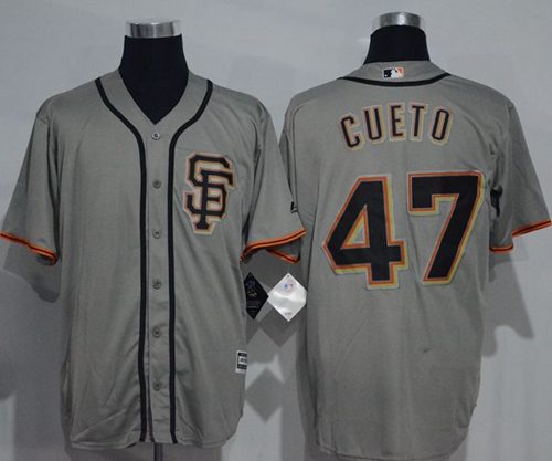 Giants #47 Johnny Cueto Grey New Cool Base Road 2 Stitched MLB Jersey Giants #47 Johnny Cueto Grey New Cool Base Road 2 Stitched MLB Jersey