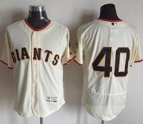 Giants #40 Madison Bumgarner Cream Flexbase Authentic Collection Stitched MLB Jersey Giants #40 Madison Bumgarner Cream Flexbase Authentic Collection Stitched MLB Jersey