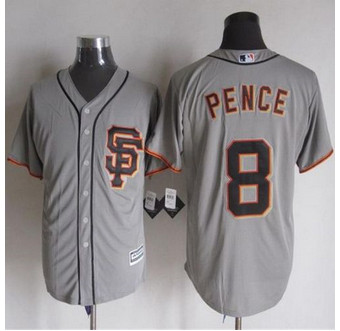 San Francisco Giants #8 Hunter Pence Grey Road 2 New Cool Base Stitched Baseball Jersey San Francisco Giants #8 Hunter Pence Grey Road 2 New Cool Base Stitched Baseball Jersey