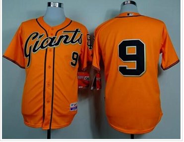 San Francisco Giants #9 Brandon Belt Orange Cool Base Stitched Baseball Jersey