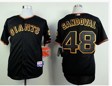 San Francisco Giants #48 Pablo Sandoval Black Baseball Jersey San Francisco Giants #48 Pablo Sandoval Black Baseball Jersey