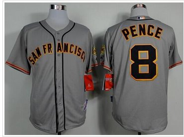 San Francisco Giants #8 Hunter Pence Grey Road Cool Base Baseball Jersey San Francisco Giants #8 Hunter Pence Grey Road Cool Base Baseball Jersey