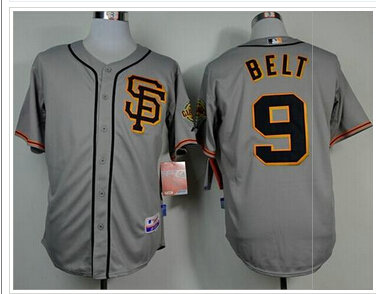 San Francisco Giants #9 Brandon Belt Grey Road 2 Cool Base Baseball Jersey San Francisco Giants #9 Brandon Belt Grey Road 2 Cool Base Baseball Jersey