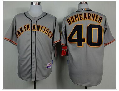 San Francisco Giants #40 Madison Bumgarner Grey Cool Base Baseball Jersey San Francisco Giants #40 Madison Bumgarner Grey Cool Base Baseball Jersey