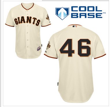 San Francisco Giants #46 Santiago Casilla Cream Home Cool Base Baseball Jersey San Francisco Giants #46 Santiago Casilla Cream Home Cool Base Baseball Jersey