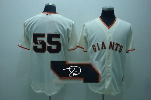 San Francisco Giants 55# Tim lincecum Cream MLB Jerseys(Signed) San Francisco Giants 55# Tim lincecum Cream MLB Jerseys(Signed)