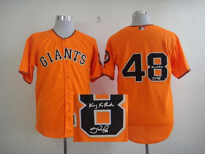 MLB San Francisco Giants 48# Sandoval Orange Signed Jersey MLB San Francisco Giants 48# Sandoval Orange Signed Jersey