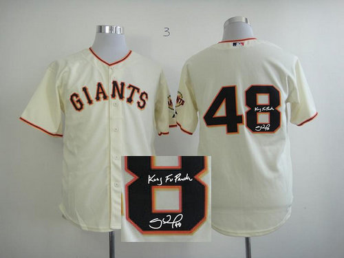 MLB San Francisco Giants 48# Sandoval Cream Signed Jersey MLB San Francisco Giants 48# Sandoval Cream Signed Jersey