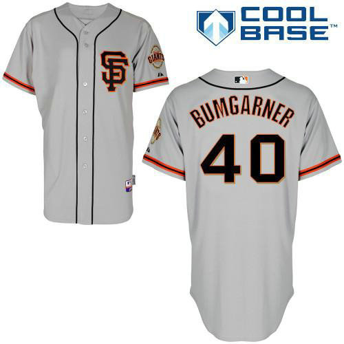 San Francisco Giants #40 Madison Bumgarner Grey Road 2 Cool Base Stitched Baseball Jersey San Francisco Giants #40 Madison Bumgarner Grey Road 2 Cool Base Stitched Baseball Jersey