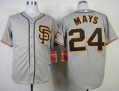 San Francisco Giants #24 Willie Mays Grey Cool Base Road 2 Baseball MLB Jersey San Francisco Giants #24 Willie Mays Grey Cool Base Road 2 Baseball MLB Jersey