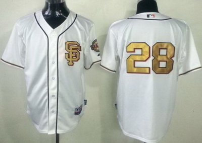 San Francisco Giants 28 Buster Posey Cream MLB Jerseys Gold Number SF Style San Francisco Giants 28 Buster Posey Cream MLB Jerseys Gold Number SF Style