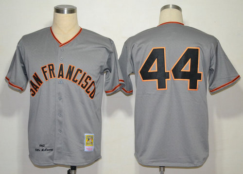 MLB San Francisco Giants 44 McCovey Grey Jerseys Cool base(1962) Stitched MLB Jersey MLB San Francisco Giants 44 McCovey Grey Jerseys Cool base(1962) Stitched MLB Jersey