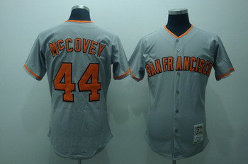 San Francisco Giants 44 McCovey Grey Jerseys Mitchell and ness San Francisco Giants 44 McCovey Grey Jerseys Mitchell and ness