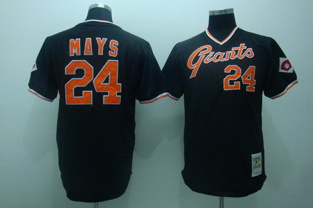 San Francisco Giants 24 Willie mays black jerseys Mitchell and ness San Francisco Giants 24 Willie mays black jerseys Mitchell and ness