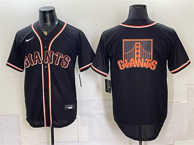 Men's San Francisco Giants Team Big Logo 2026 Fashion Replica Black Out Stitched Baseball Jersey Men's San Francisco Giants Team Big Logo 2026 Fashion Replica Black Out Stitched Baseball Jersey