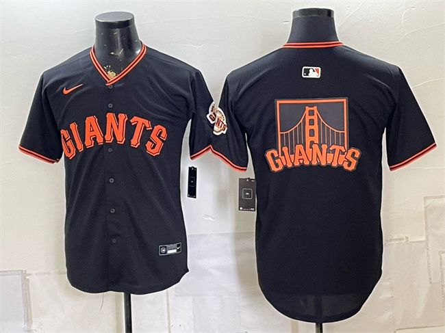 Men's San Francisco Giants Team Big Logo Black Limited Stitched Baseball Jerseys