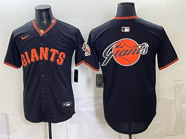 Men's San Francisco Giants Team Big Logo Black Limited Stitched Baseball Jersey